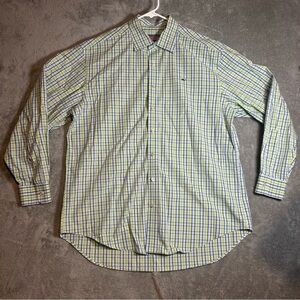 Vineyard Vines Men's Plaid Shirt in Blue and Yellow